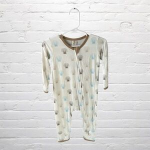 Larkspur // Neutral Color Bamboo Sea Shell Zippy Romper